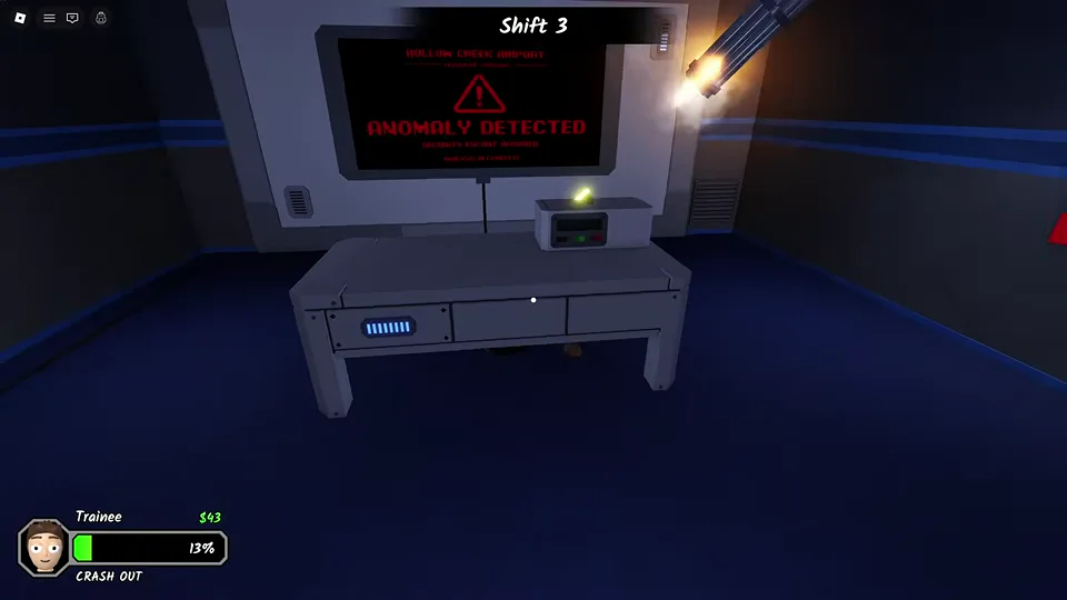 Interrogation machine displaying ANOMALY DETECTED