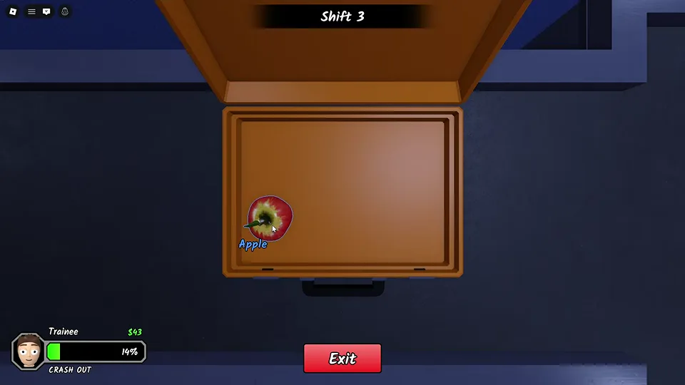 Open suitcase with an Apple item label